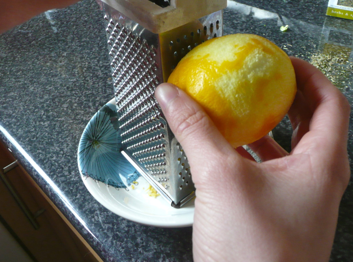 Grate the lemon zest with the fine side of your grater.