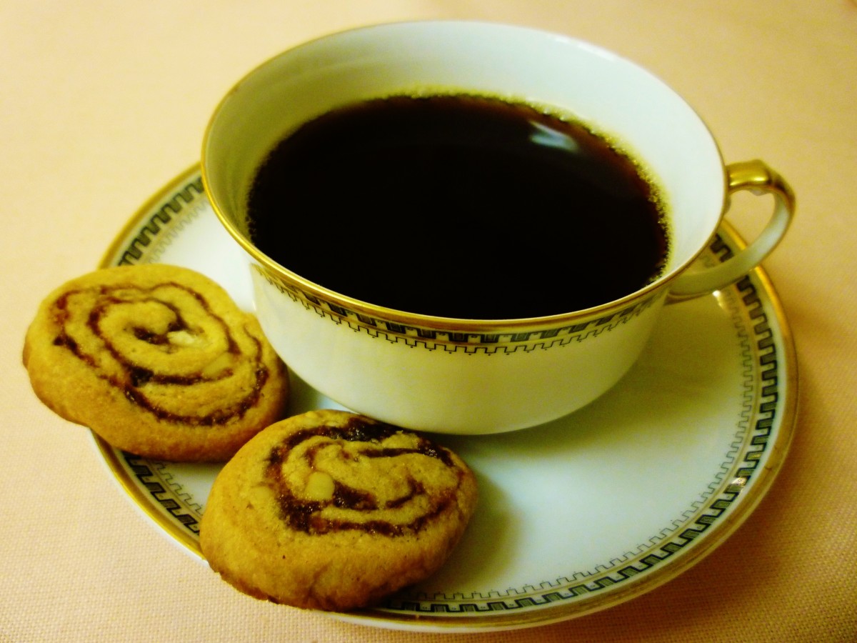 Cup of coffee with cookies on my grandparent's china