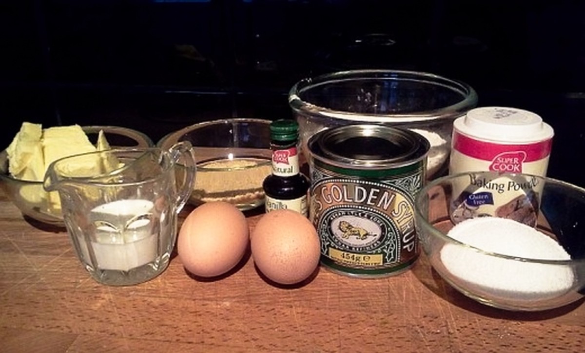 Ingredients for treacle steamed pudding