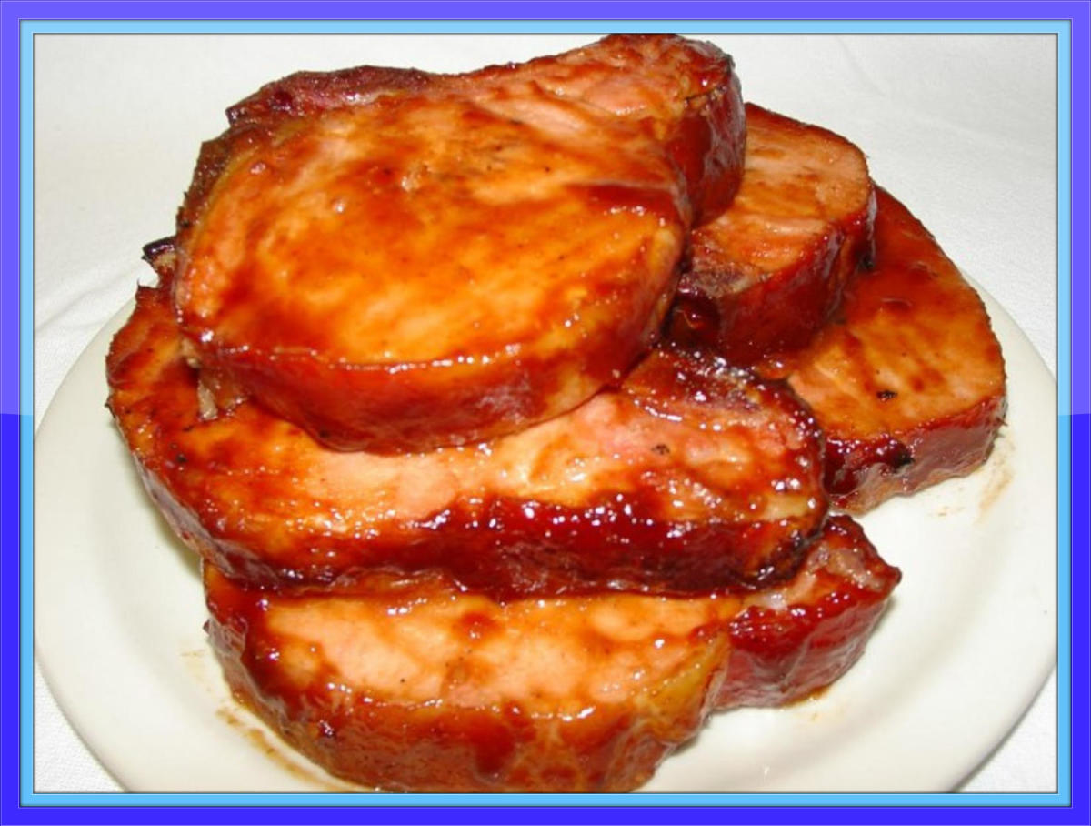 Delicious barbecued pork chops
