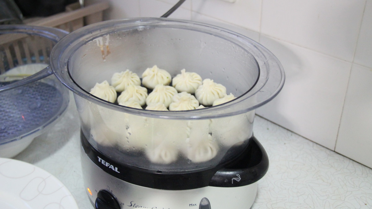 Dumpling ready to be steamed