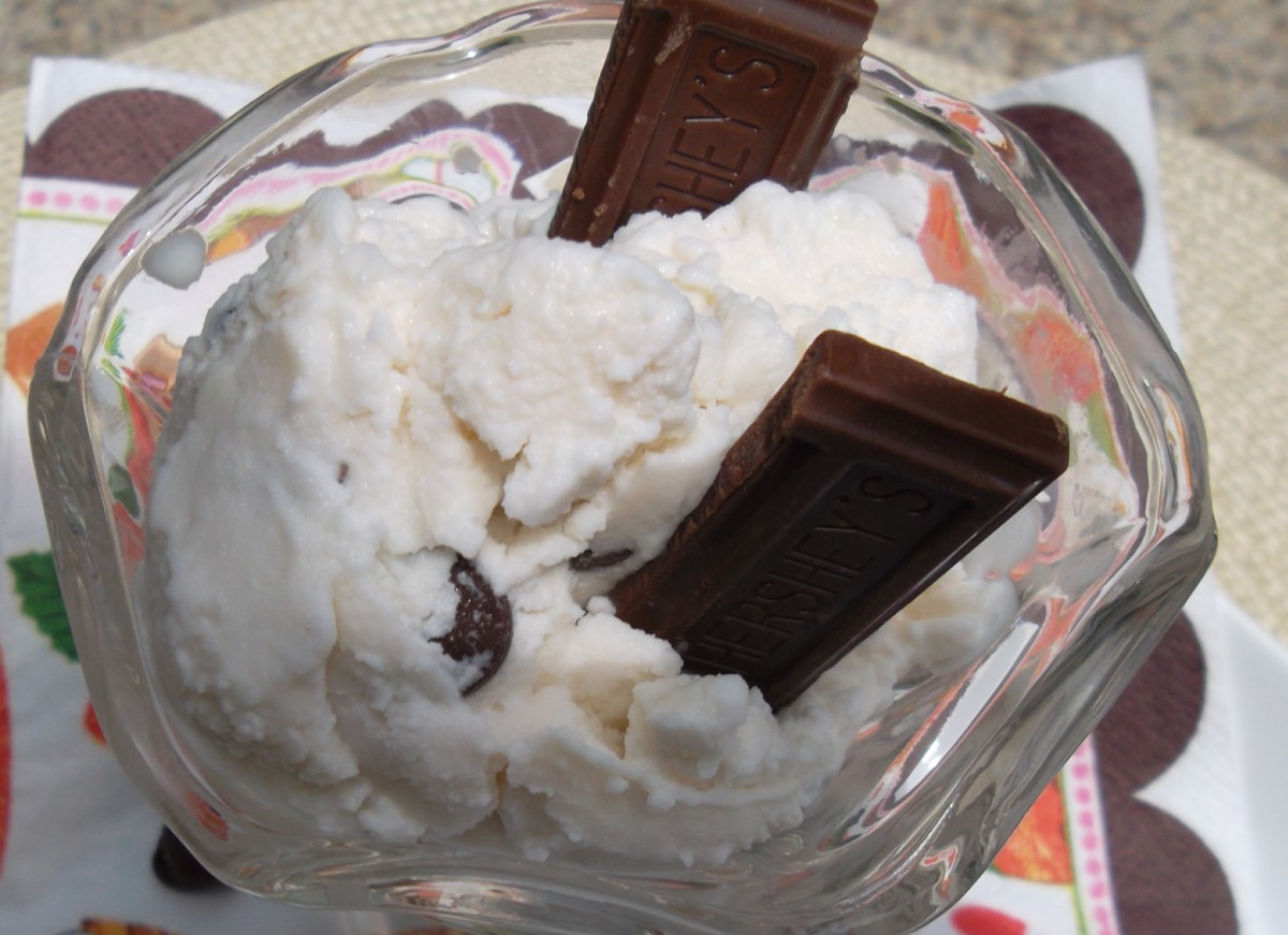 Homemade chocolate ice online cream in a bag