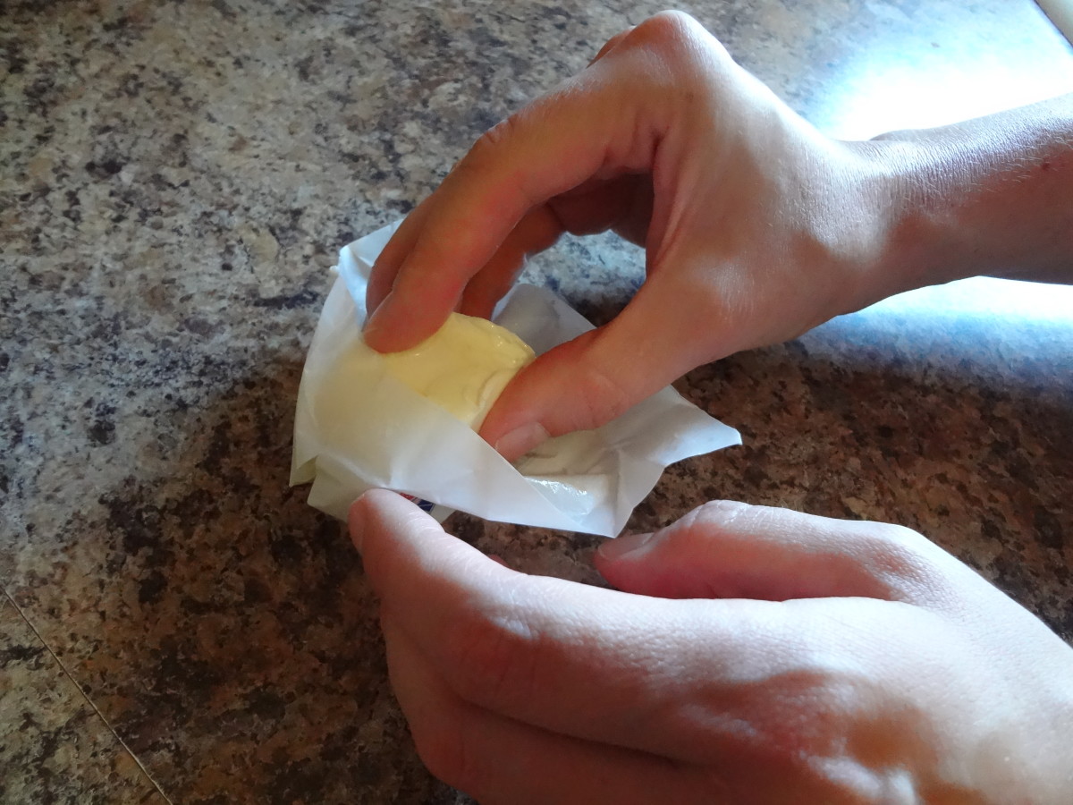 Use butter to coat your hands.