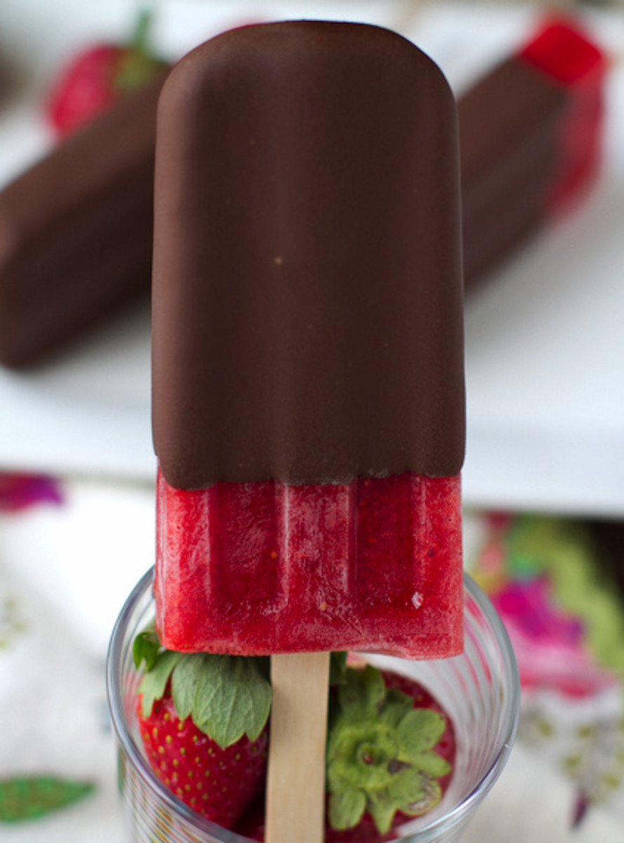 Chocolate-covered frozen treat