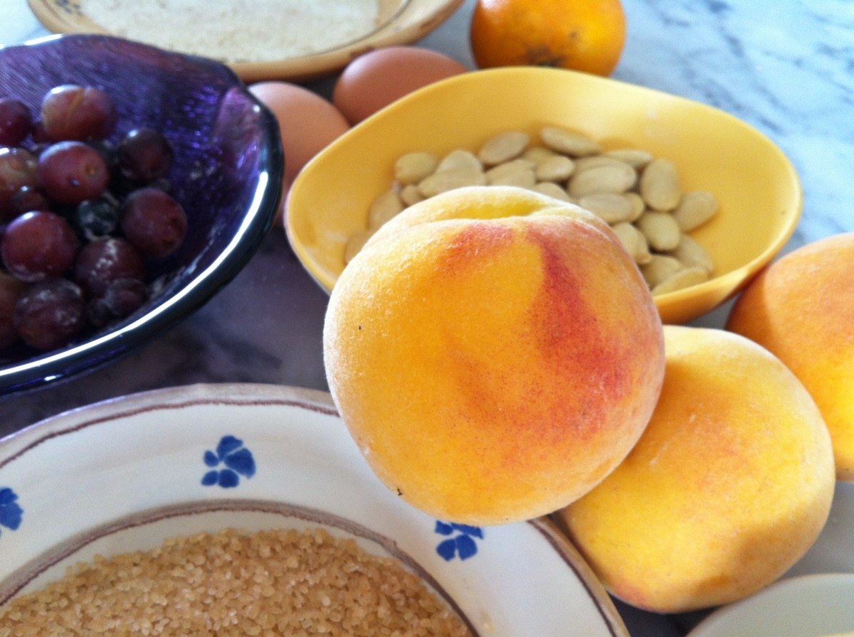 Ingredients for Garden Peach Cake