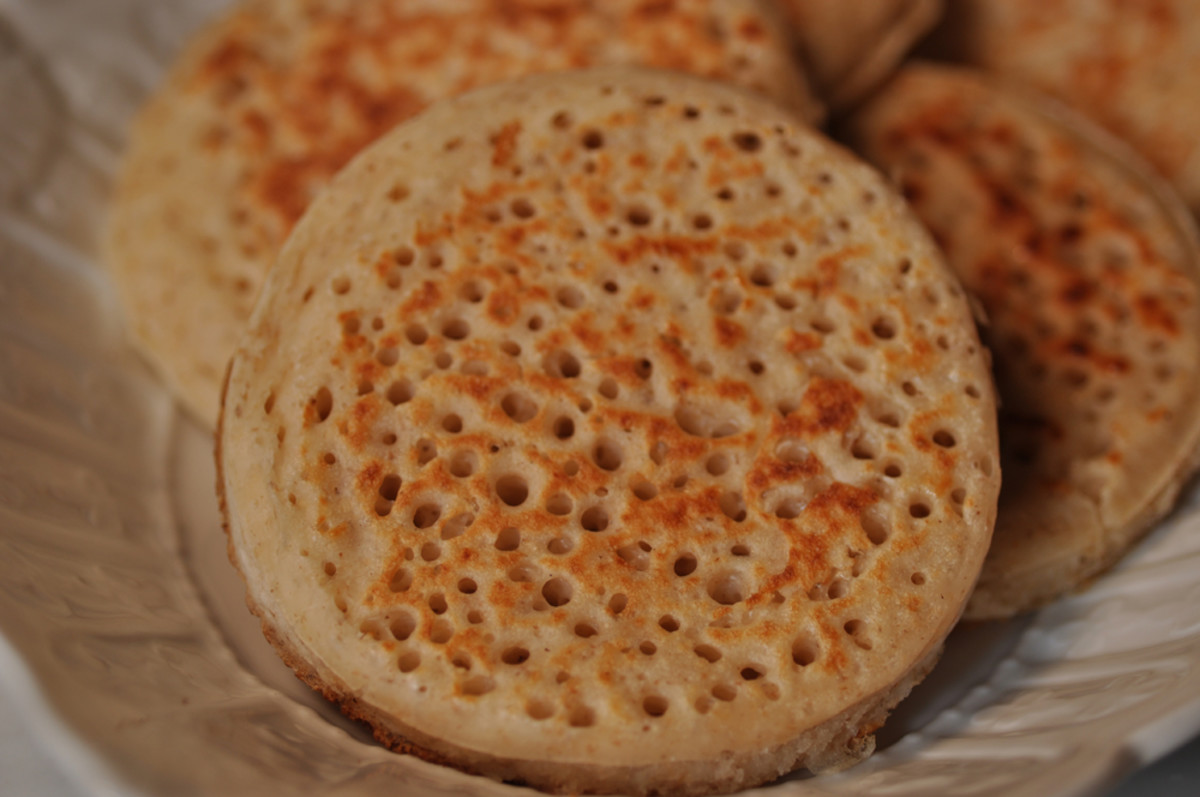 Lovely soft but chewy crumpet made with spent sourdough starter. Image: © Siu Ling Hui