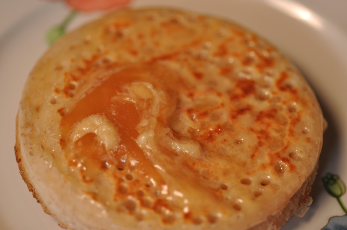 Sourdough starter crumpets with honey butter and extra honey. Image: © Siu Ling Hui