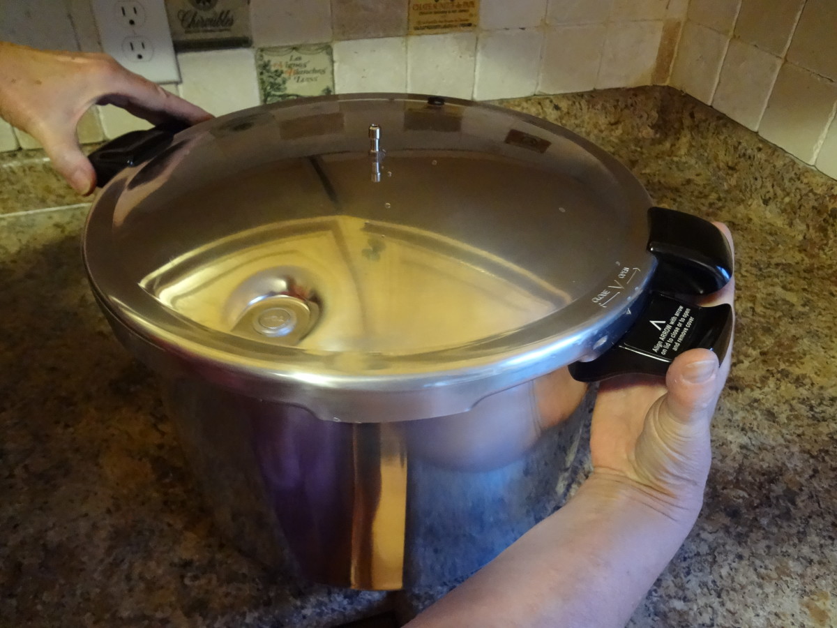 Put the lid on the pressure cooker and make sure it seals correctly.