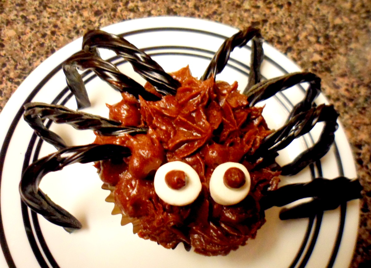 Our finished spider cupcake.