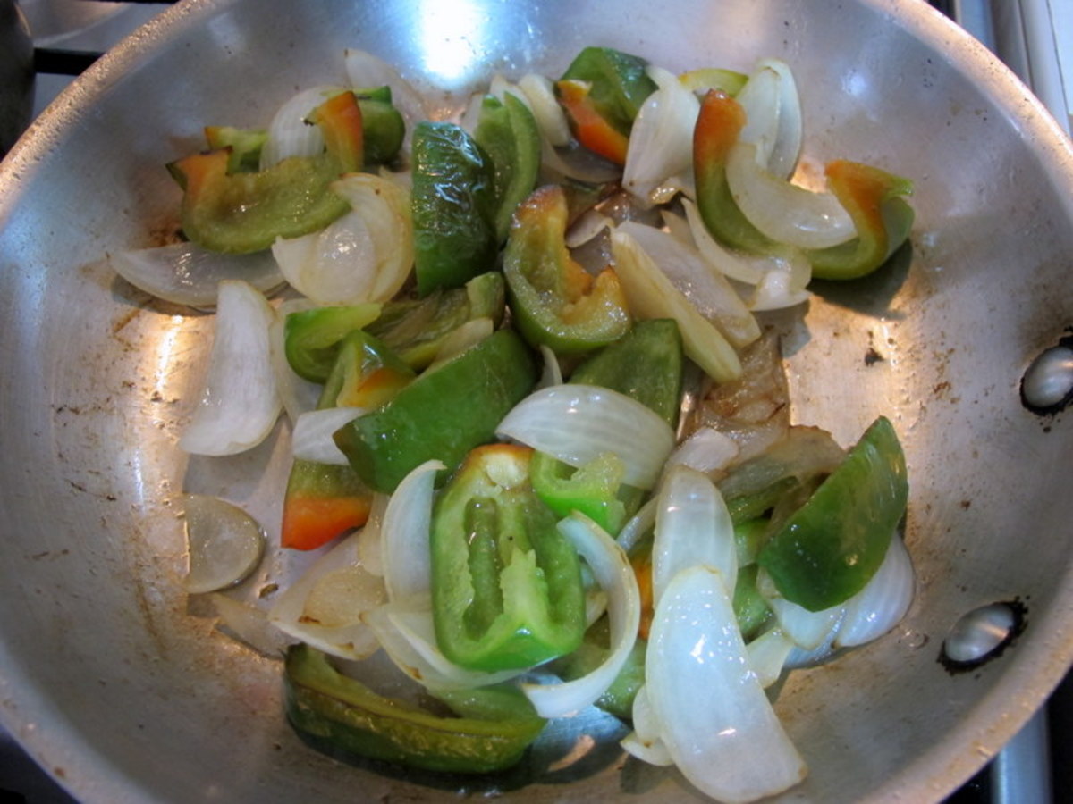 Saute veggies in oil.