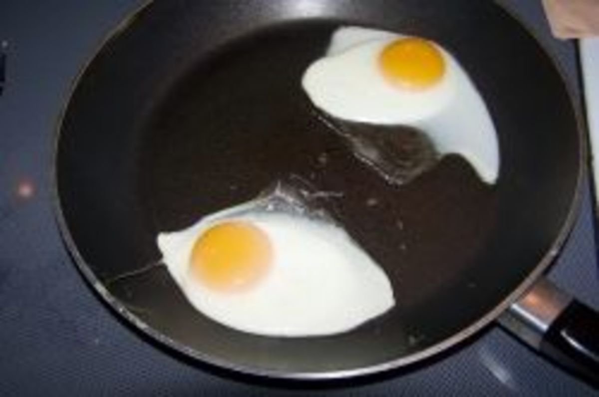 I cooked a couple of eggs in my Teflon frying pan.