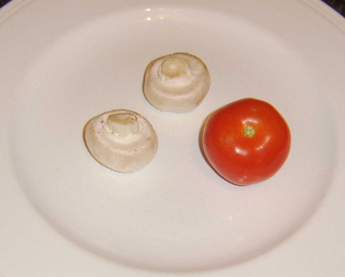 Tomato and mushrooms for Ulster fry