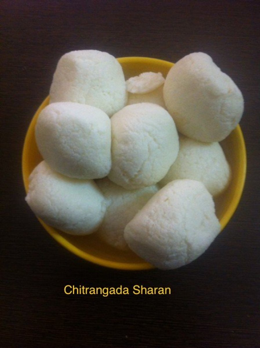 Low Calorie, Quick, Easy Indian Dessert Cottage Cheese in Sugar Syrup