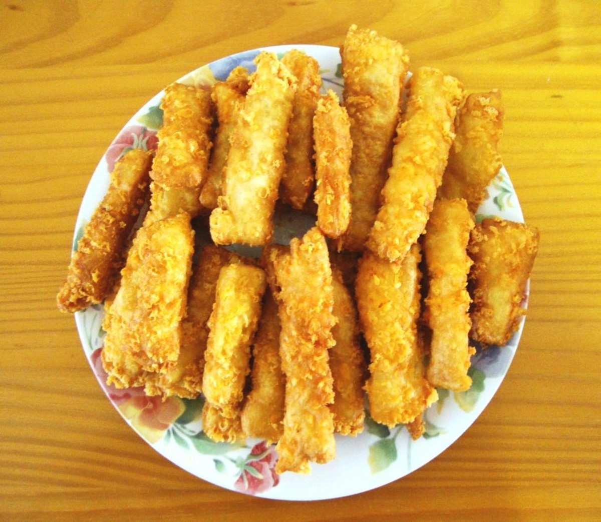 Golden fry bread fingers.