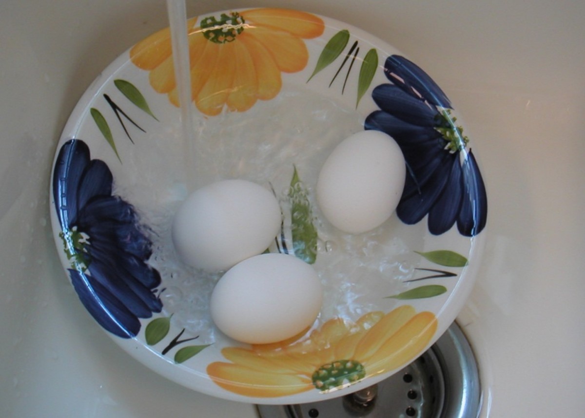 Cooling the egg quickly in an ice bath helps them peel easier.