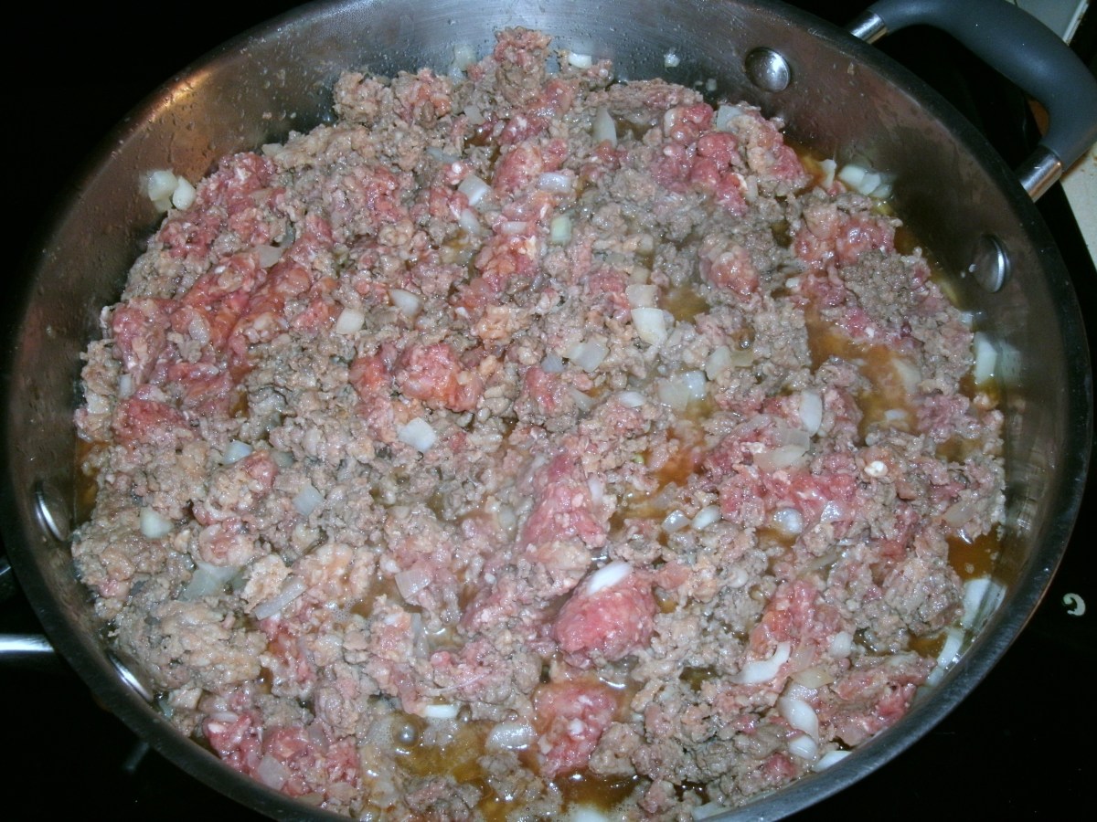 Beef, sausage and onion