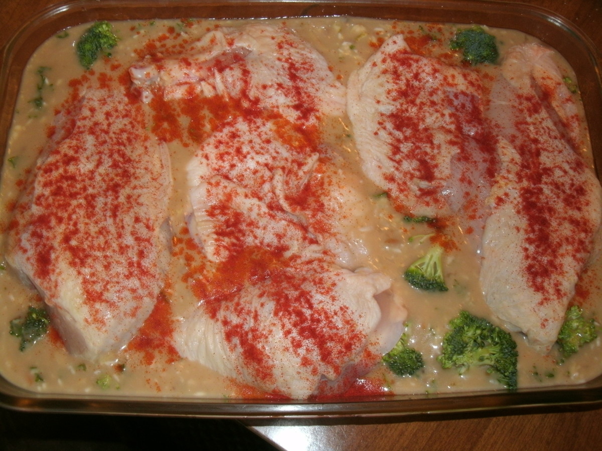 Chicken sprinkled with paprika