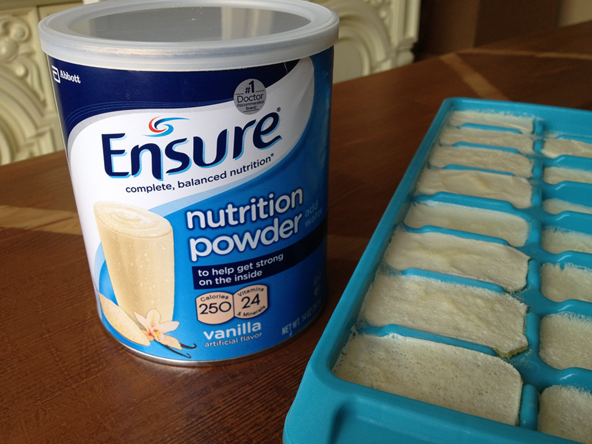 I prepare a giant batch of Ensure using bottled water and pour the mixture into ice cube trays and freeze. 