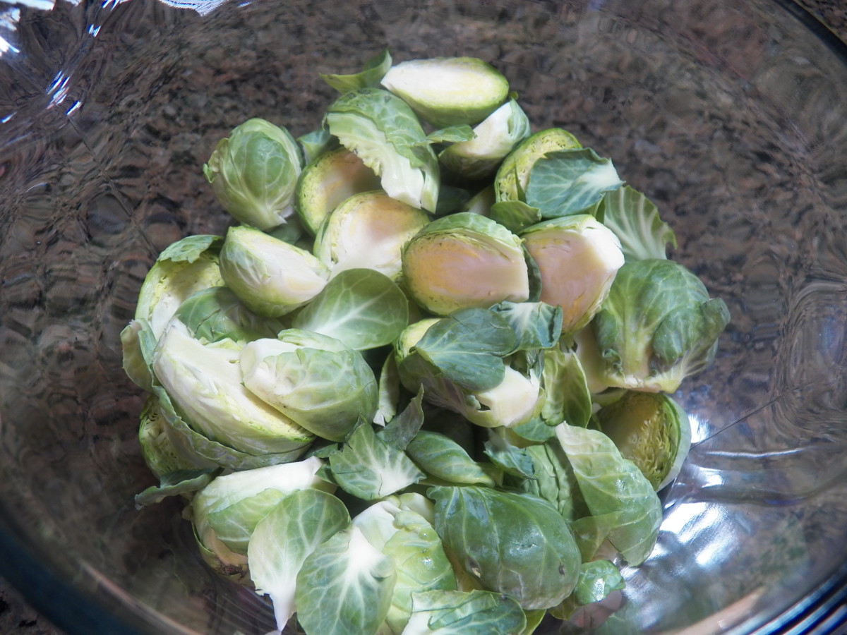 Place Brussels sprouts in mixing bowl.