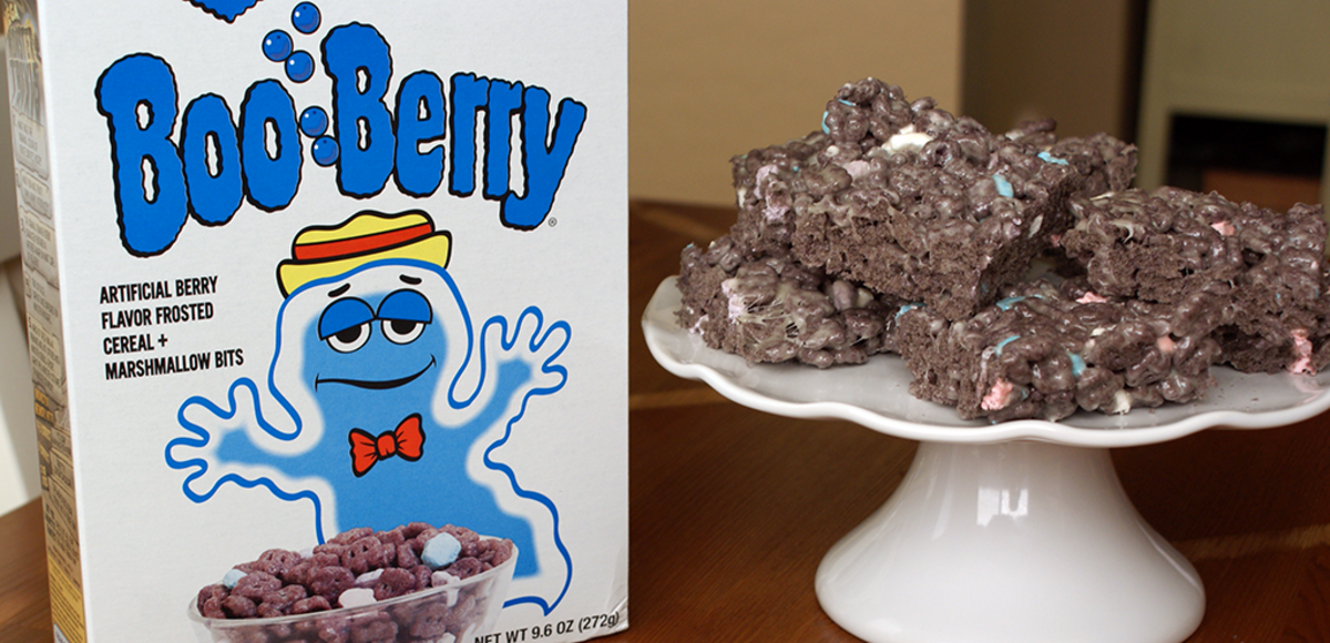 Boo Berry Cereal Marshmallow Treats for Halloween