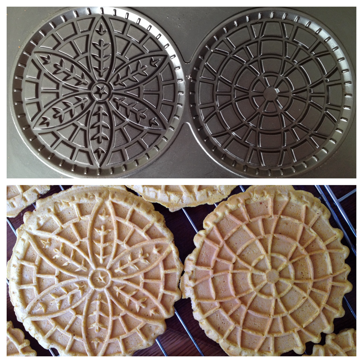 Traditional Italian pizzelle cookies