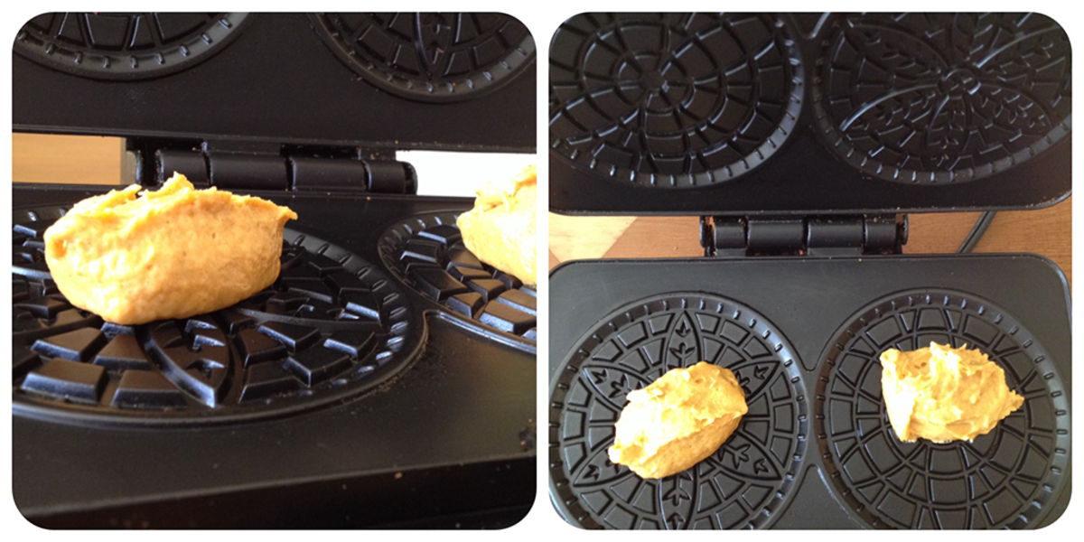 Here you can see the inside of the pizzelle press