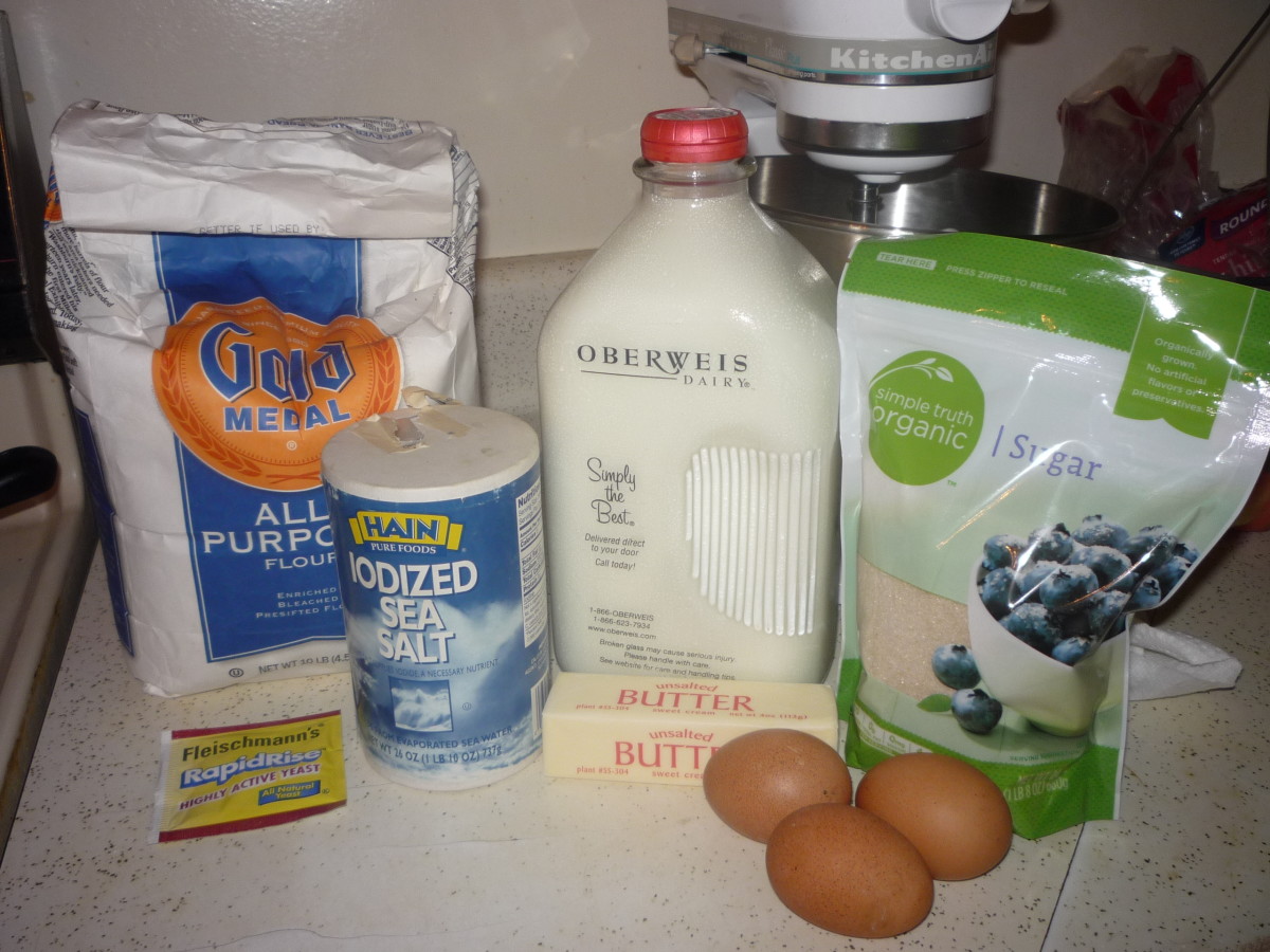 Ingredients to make the dinner rolls