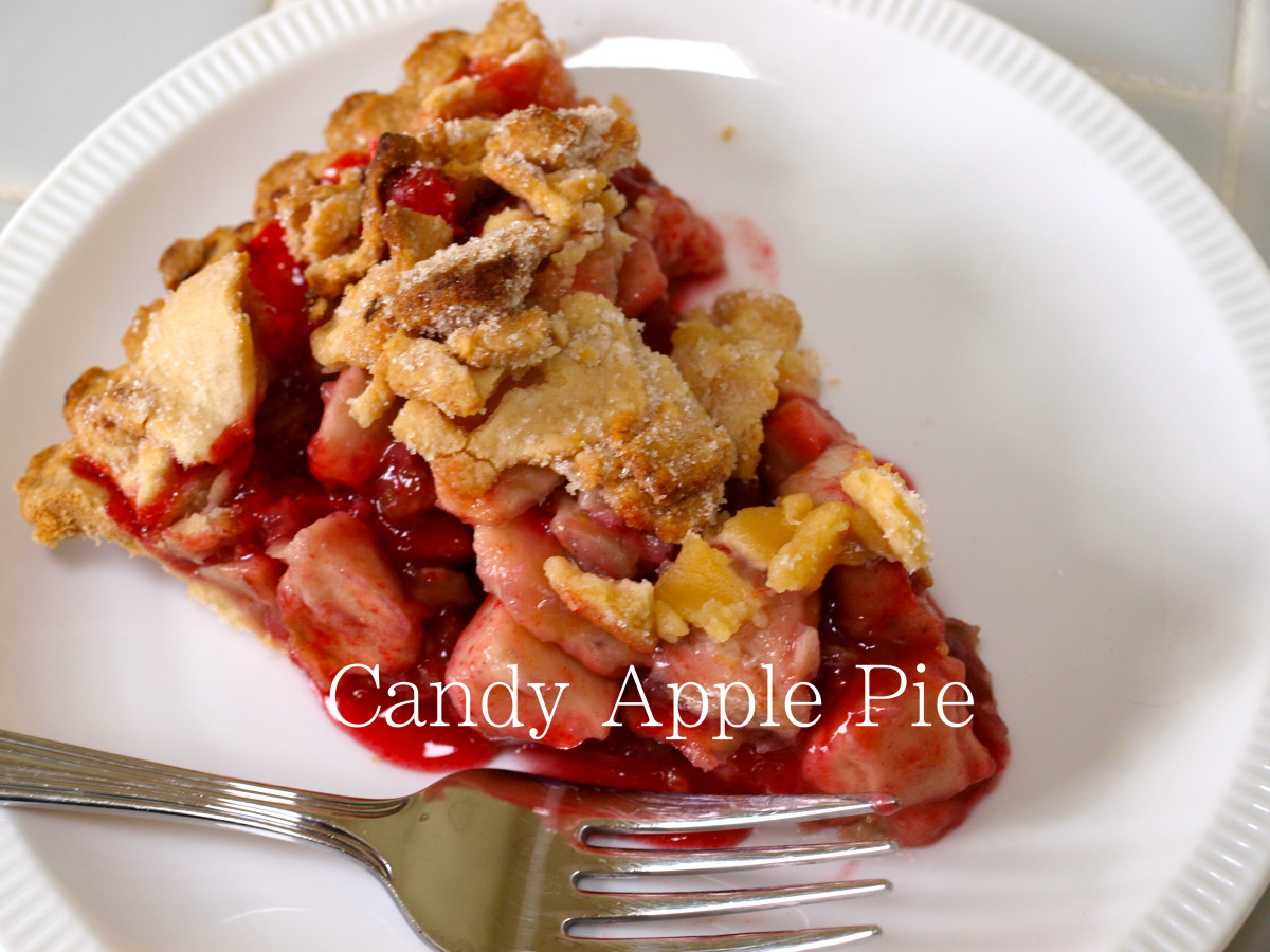 Here's a piece of delicious candy apple pie just for you!