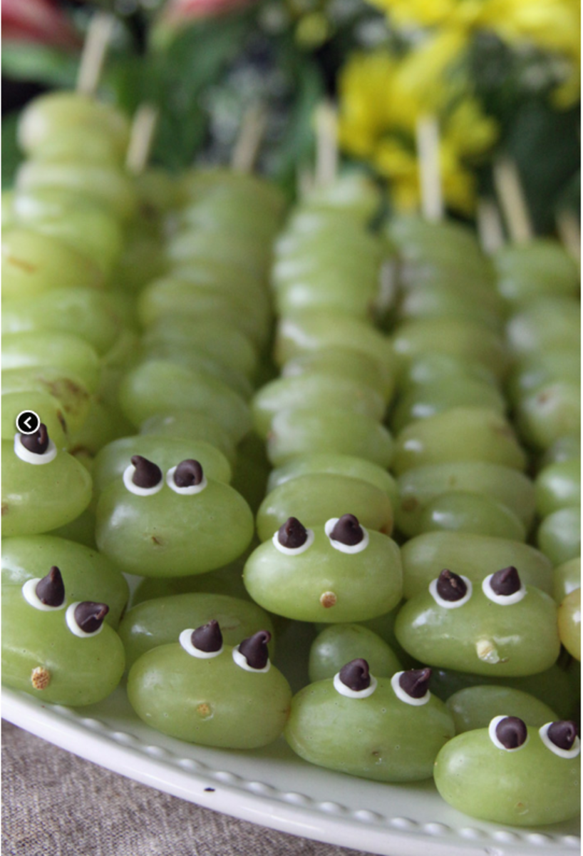 Caterpillar grape kebobs