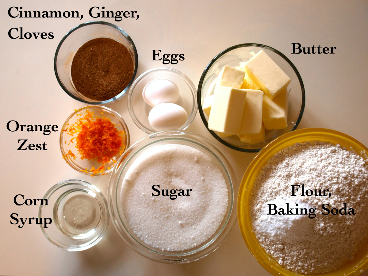 Ingredients for orange-spice tea cookies.  I doubled the recipe because I needed a large amount of cookies.