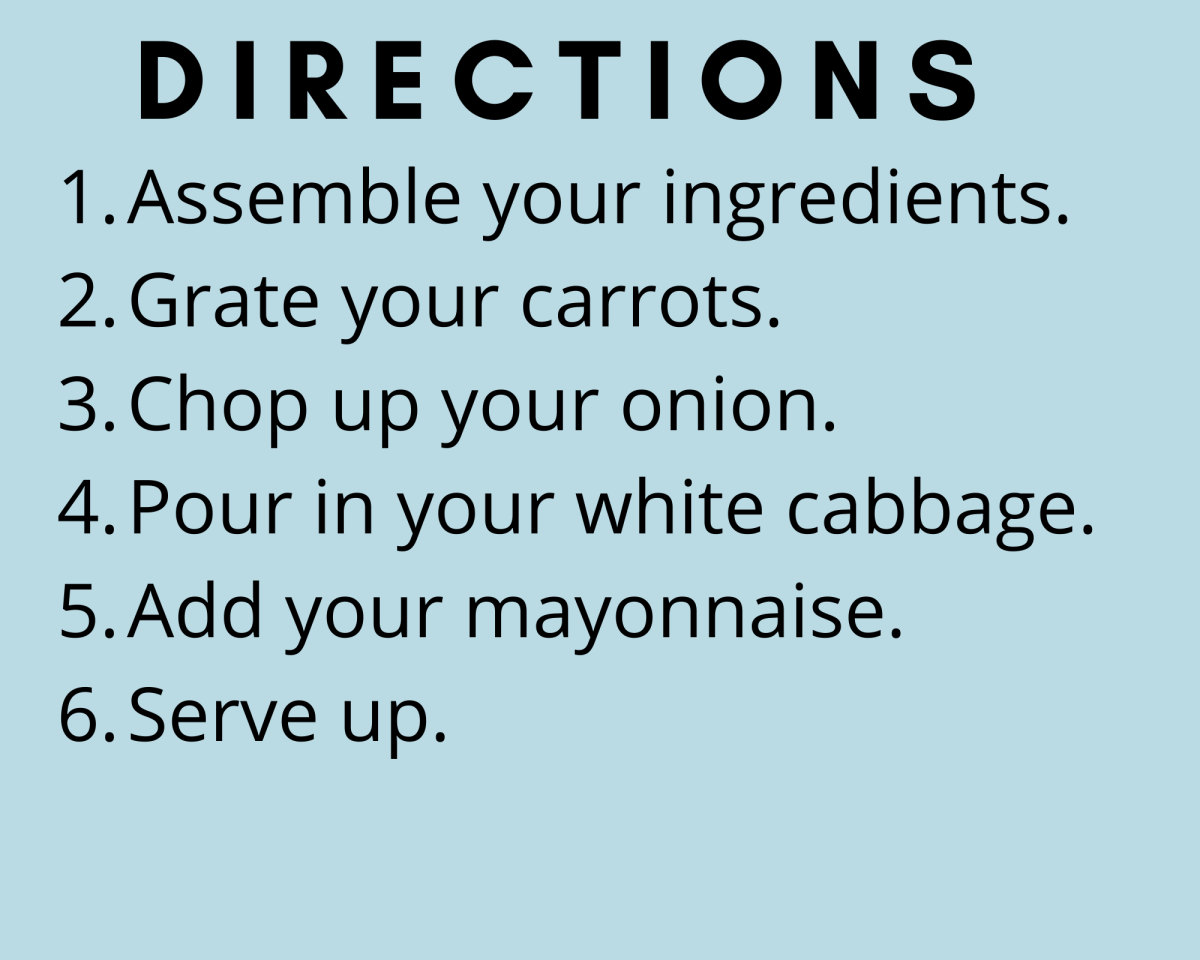 Directions for homemade coleslaw