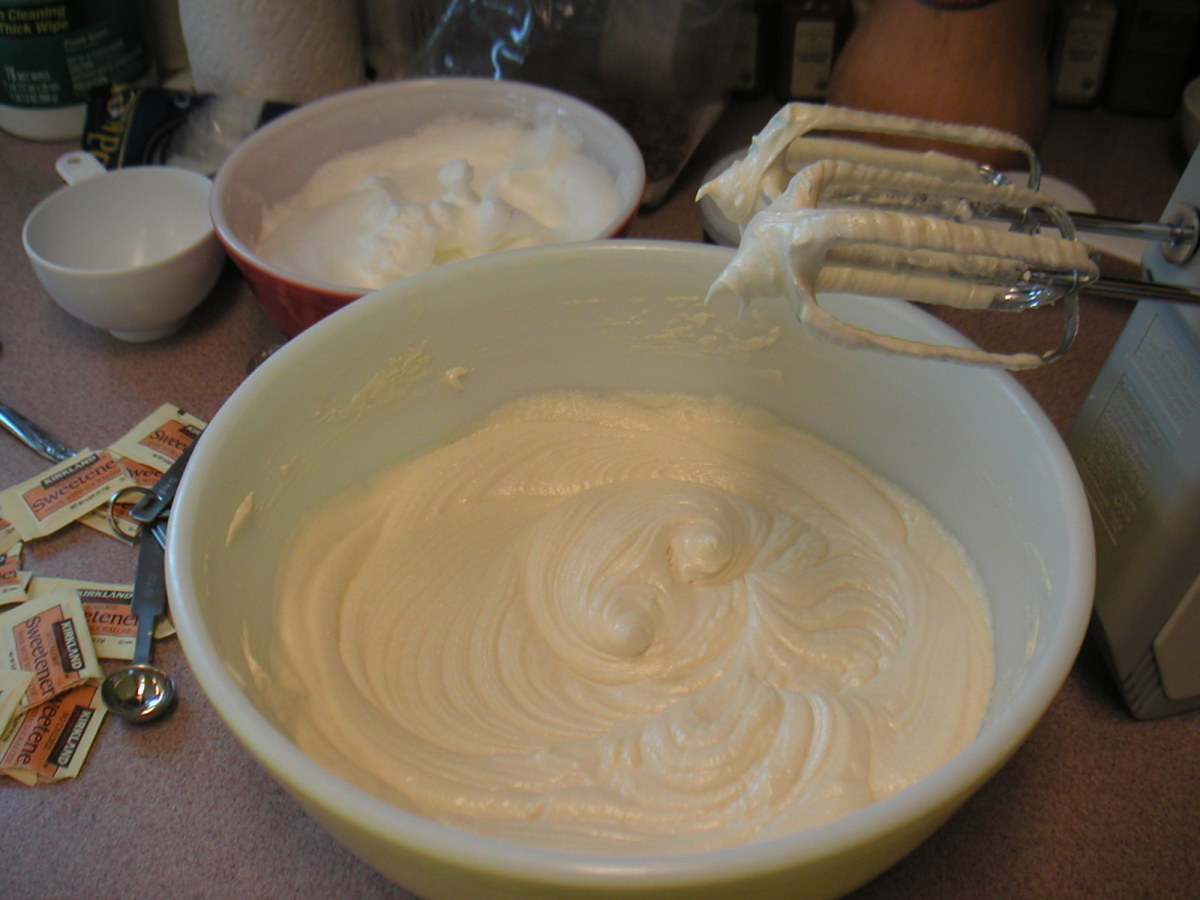 Blend after each addition of egg yolk, milk and flour.