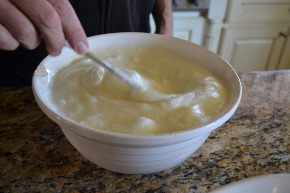 Fold egg whites into the eggnog.