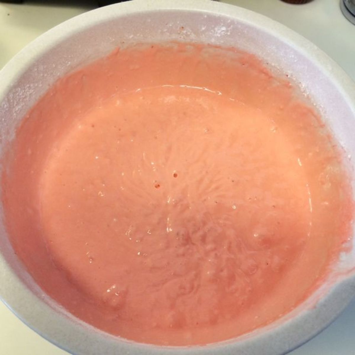 Cake batter after mixing should look like this.