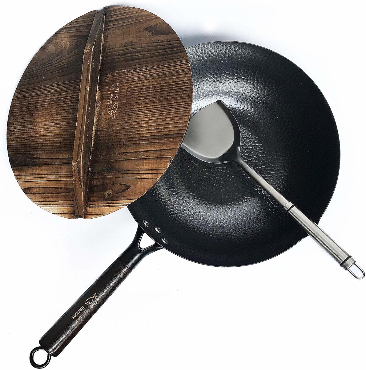 The Souped Up Recipes flat bottom carbon steel wok.