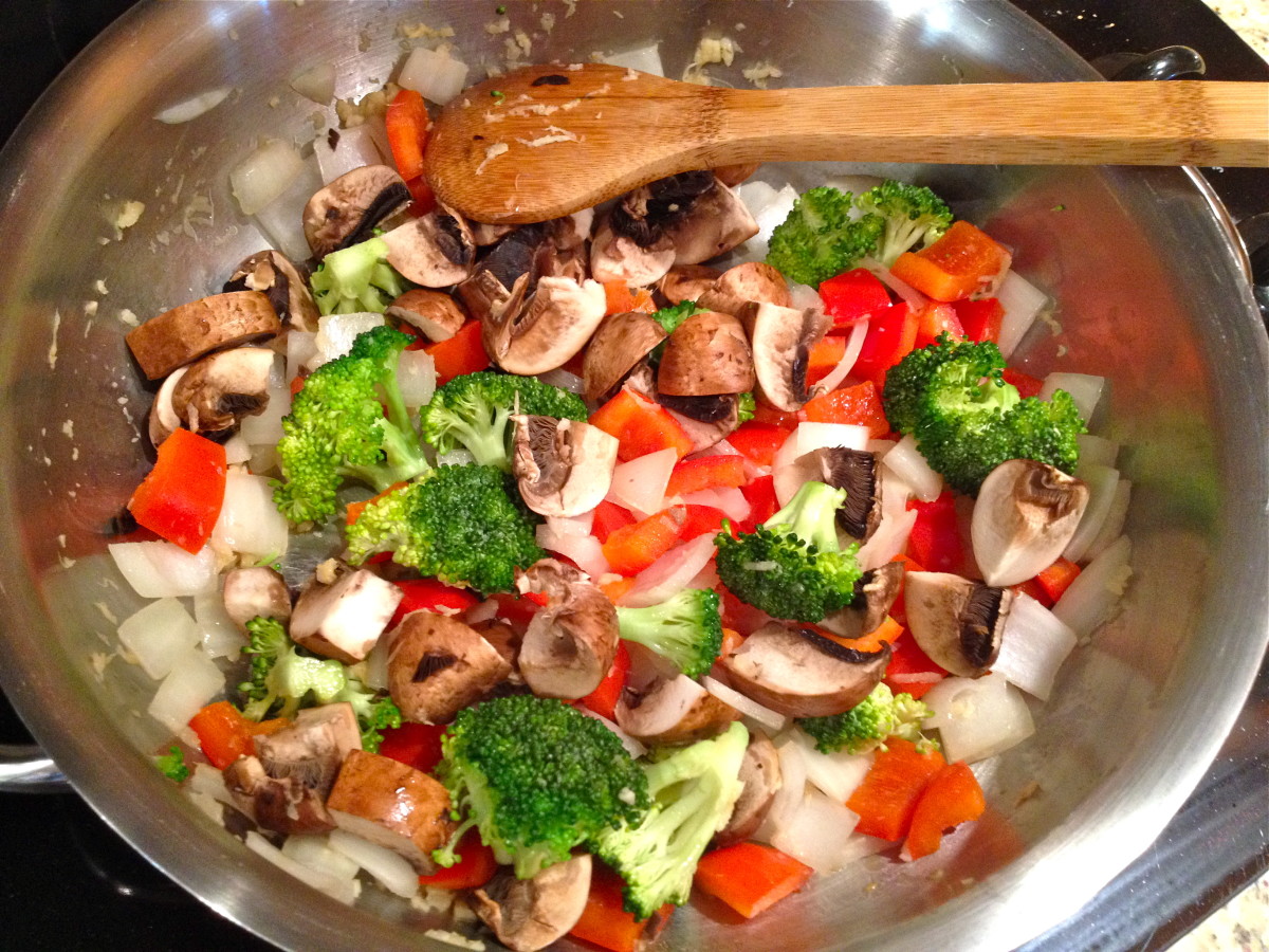 Add softer vegetables, such as mushrooms, toward the end of the cooking time.