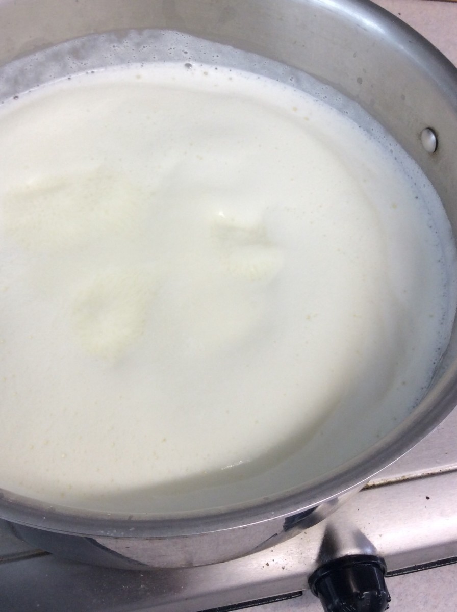 1. Boil fresh milk for 20-30 minutes. 