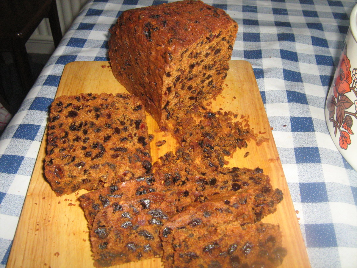 A tasty fruitcake made from scratch