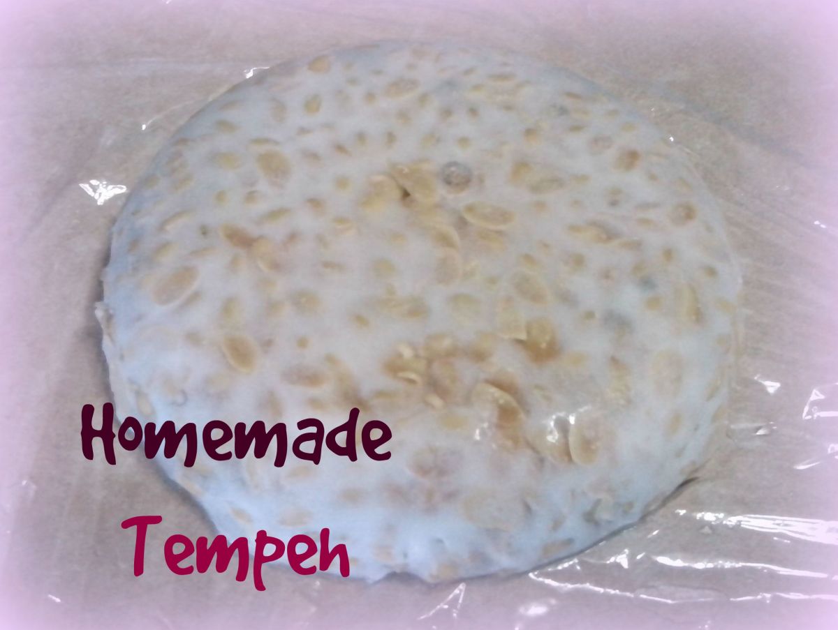 This homemade milky white tempeh is ready. The mycelium is evenly distributed, and the bottom of the tempeh should be all white as well.