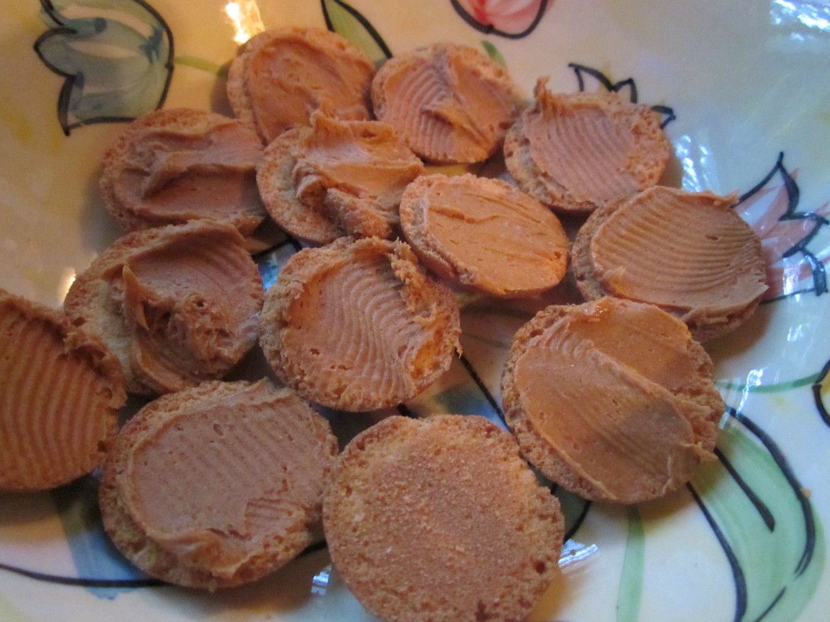 Peanut butter coated wafers