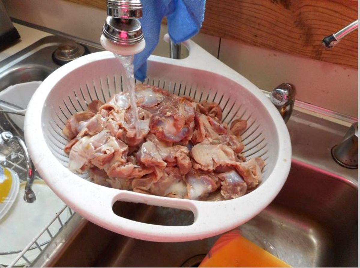 Wash the gizzards first.