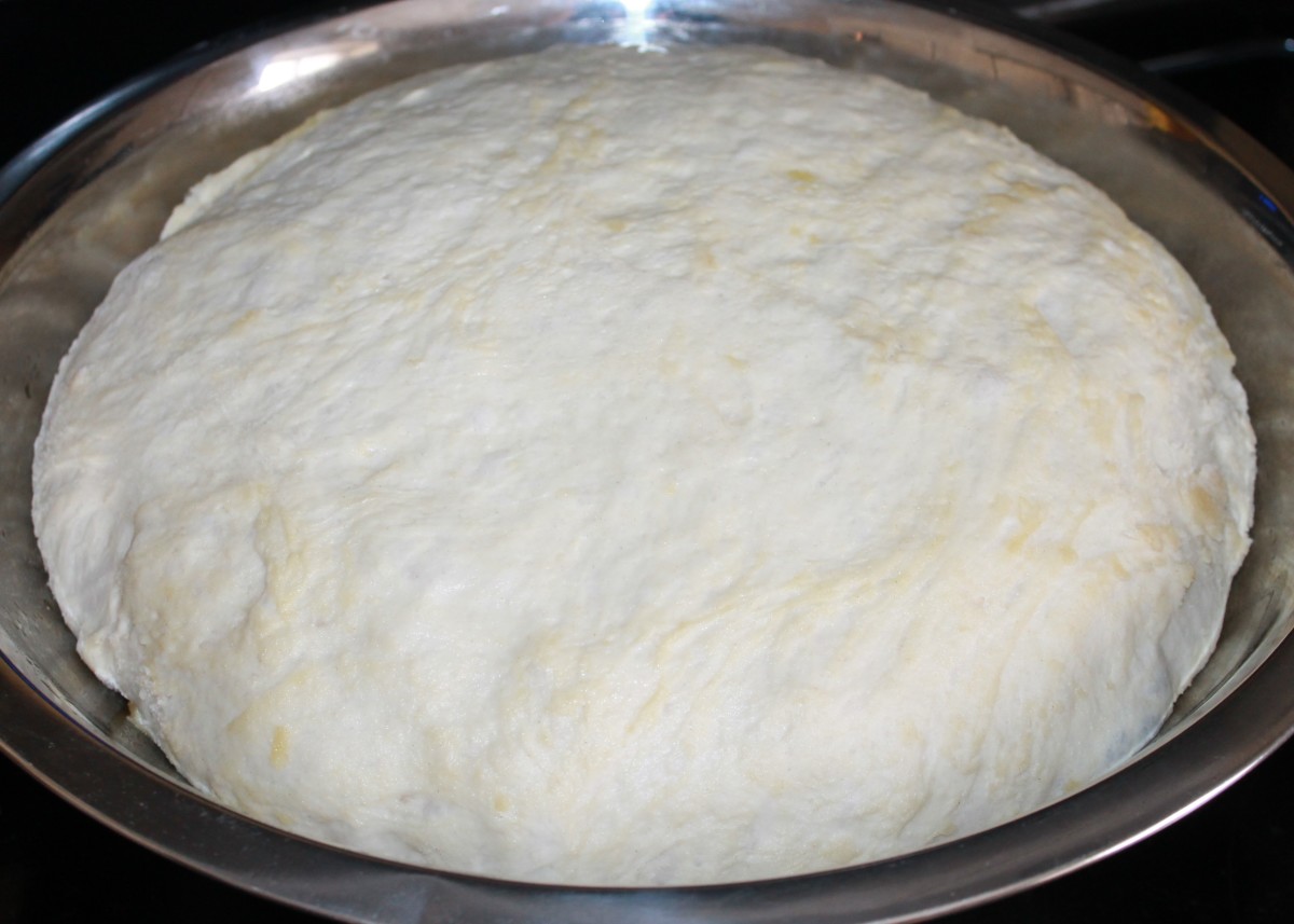 Dough after rising for one hour