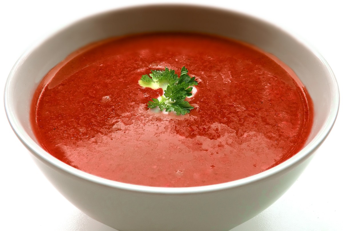 Tomato basil soup with caprese sandwich
