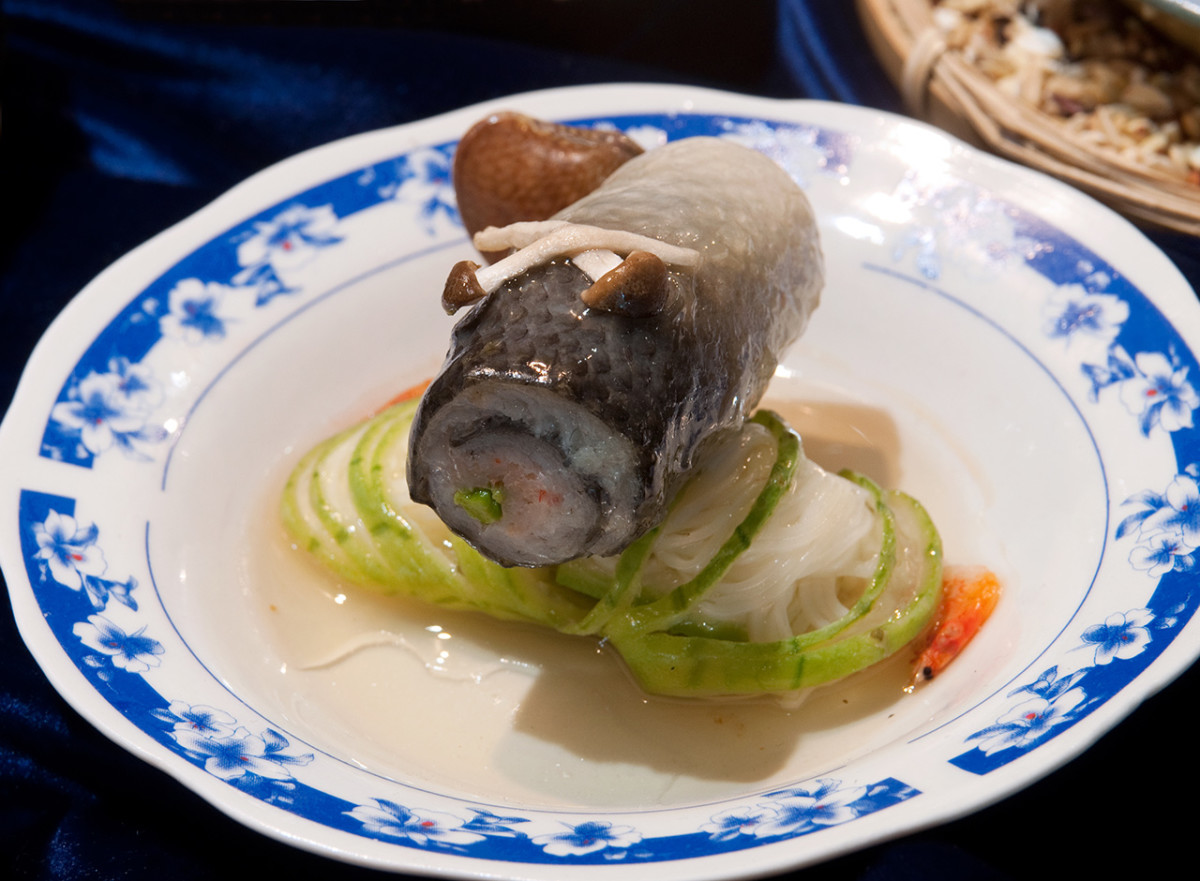 Steamed fish roll delight.