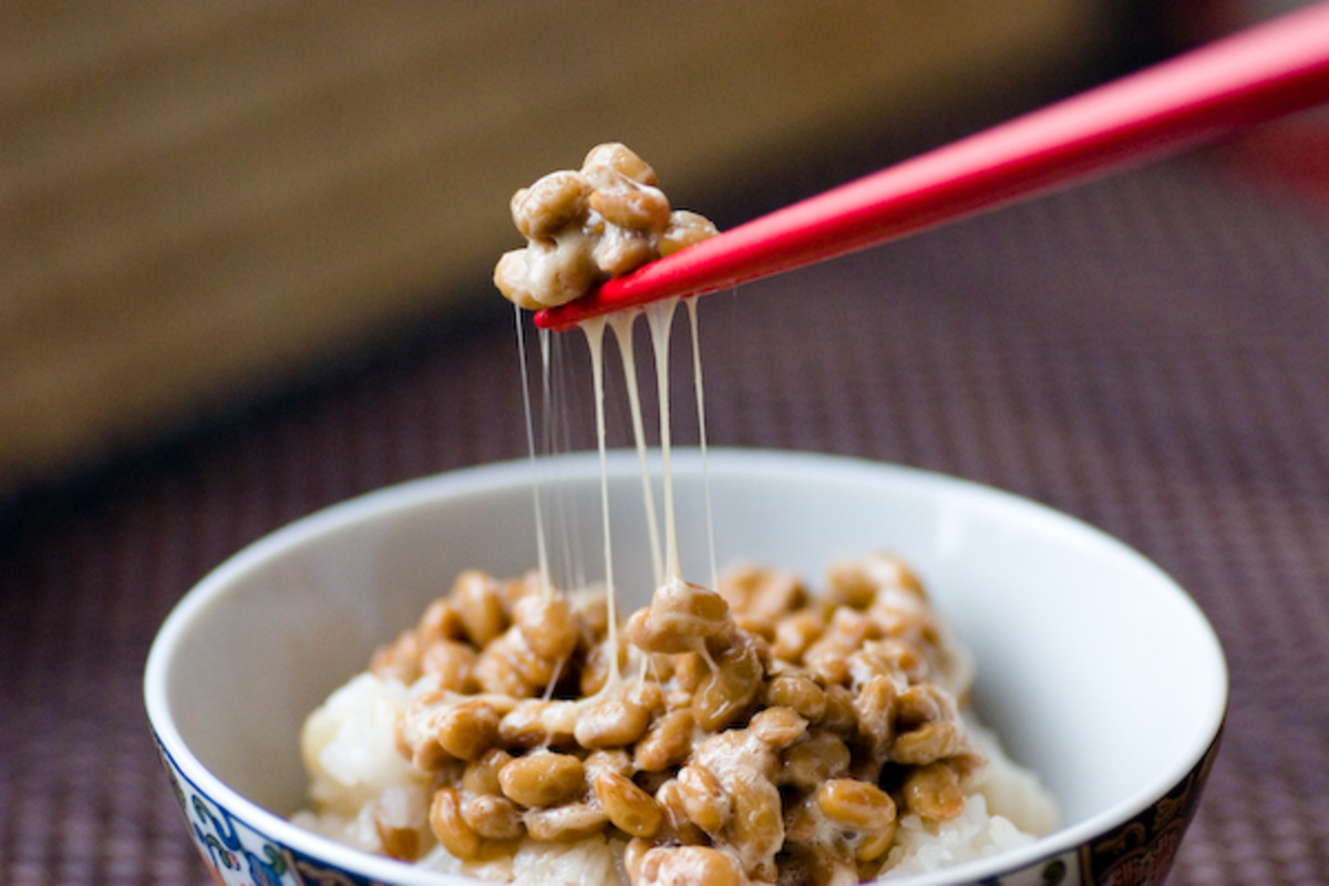 Natto (fermented soybeans).