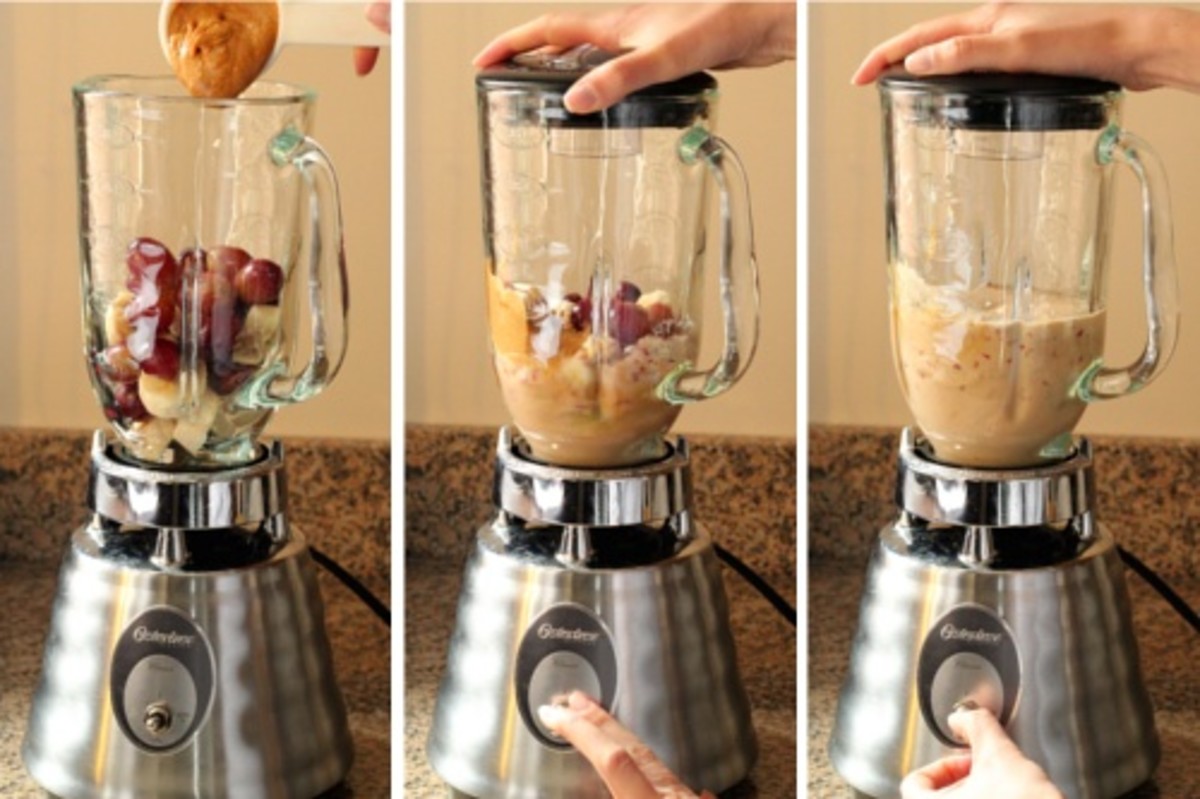 Blending a smoothie.