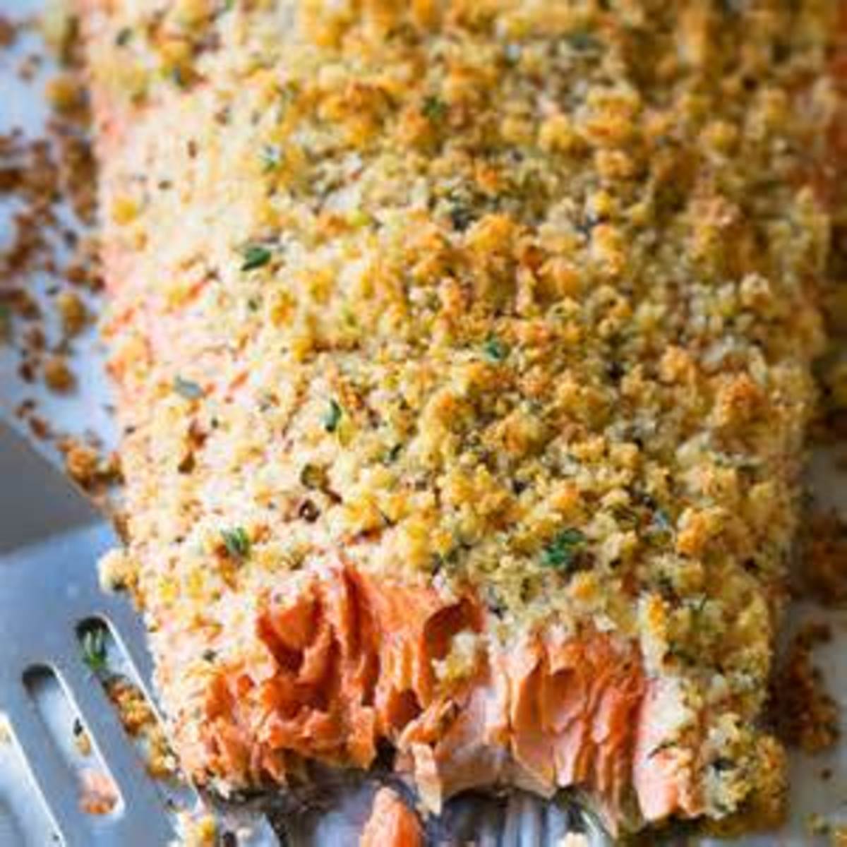 Baked Salmon with Parmesan Herb Crust