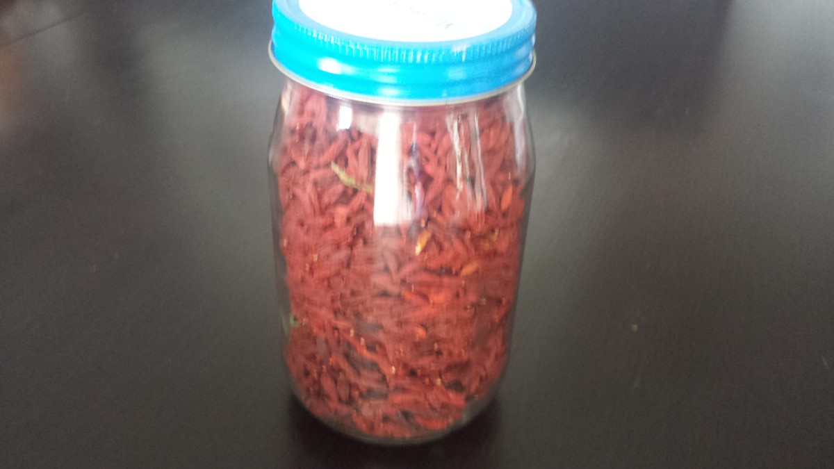 Step five: Keep dried berries in a glass jar. Good for up to a year.