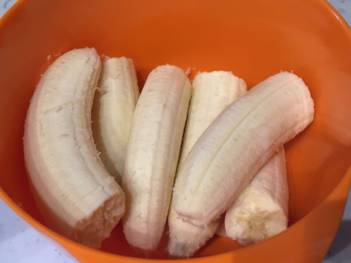 Step one: prepare and mash bananas.
