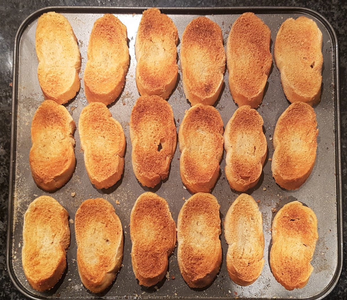 Toasted bruschetta bread